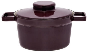 Riess 2104-201 Topf mit Deckel Durchmesser 20 cm Inhalt 1.75 Liter DARK AUBERGINE AROMAPOTS Truehomeware Emaille Induktion