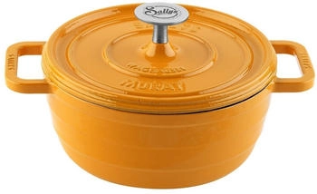 Sallys Murat Gusseisentopf Medium + Kochheft - Mustard Gelb Ø innen: 21 cm 2,2 Liter