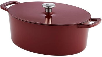 Fissler Moments Collection Emaillierter Gusseisen Br&auml;ter oval 33cm Burgunderrot