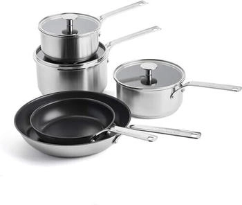 KitchenAid Kochgeschirr Set Bratpfannen Pfannen Töpfe mit Deckel 20/28/16/18 20 cm