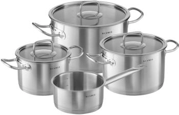 KLAMER Topf-Set Glasdeckel Kochtopf &Oslash; 16cm, 2,1 L &Oslash; 20cm, 4 L &Oslash; 24cm, 6,5 L &Oslash; 16cm 1,5L 4-teilig