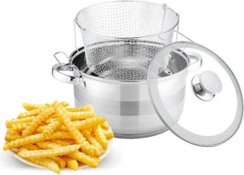 Cheffinger 6.6L Frittiertopf Friteuse Pommestopf Edelstahl
