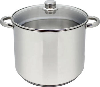 Cheffinger Gem&uuml;setopf &Oslash; 22 cm Edelstahl mit Glasdeckel