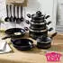 GSW Milano Nero Topf-Set inkl. Küchenhelfer-Set,grau 15er-Set