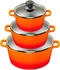 King Shine Orange Topf-Set 18 cm / 20 / 24 cm 1 Bratpfanne 20 / 24 / 28 cm 9er-Set