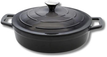 Elo Low enameled cast iron casserole with lid 28 cm Classic Grey
