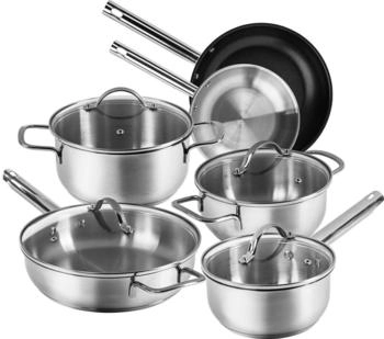 K&auml;rcher Jovita Topfset Edelstahl, induktionsgeeignet, 4 Glasdeckeln 6-teilig
