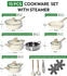 Just Perfecto Just Perfect Kochtopf- und Pfannen-Set weiß mit Deckel Induktion 15 pcs