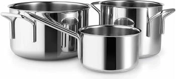 Eva solo Eva Trio Topfset Pfanne + Kochtopf silber Edelstahl 1.1 / 2.2 / 3.6 L 3-tlg.