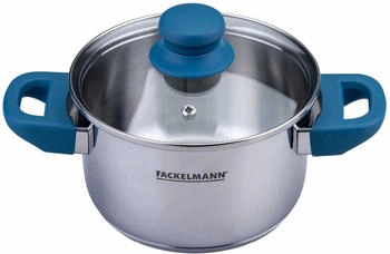 Fackelmann Kochtopf mit Deckel Essential Ø16cm blau (66104)