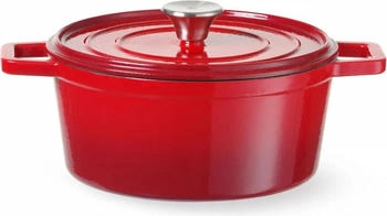 Hendi Emaillierter Gusseisentopf 3,7L Rot 317x240x(H)105mm (626832)