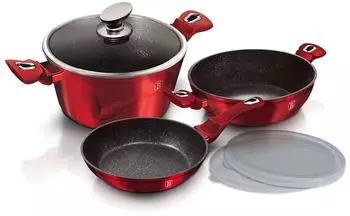 BerlingerHaus Berlinger Haus Satz 6 Elemente 24 cm Metallic Line Burgundy BH7046