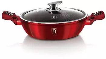 BerlingerHaus Granit-Woktopf 32cm 4.9l Metallic Line Burgundy BH1264N
