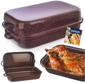 Orion Emaille-Bräter emaillierter Bräter Bratpfanne Brattopf mit Deckel 2,9 L
