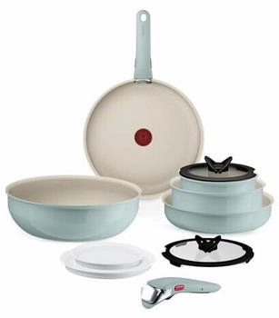 Tefal Kochgeschirr-Set Ingenio Serenity 11-teilig, Mineralia Antihaft stapelbar alle Herdarten spülmaschinengeeignet