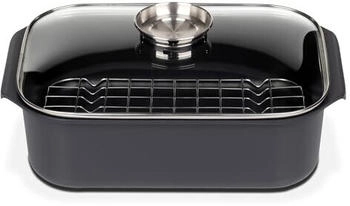 GSW Bräter Gourmet rechteckig PFAS-frei Glasdeckel Induktion 40 x 26 cm 8 L