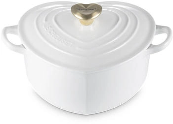 Le Creuset Herzbr&auml;ter Herzknopf weiss 20 cm/1,9 L