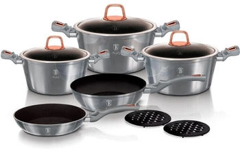BerlingerHaus Non-stick aluminum cookware set Moonlight grey 10 pieces