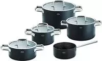 R&Ouml;SLE Topf-Set "EBONIC 9-tlg. Topfset, ProNero" Set, 3 Kocht&ouml;pfe mit Deckel, 1