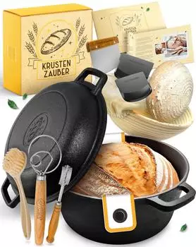 Krustenzauber Topf Gusseisen 4,7l Topf Komplettset