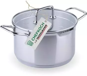 Fackelmann Chefkoch trifft Kochtopf mit Glasdeckel Nürnberg Ø20cm (23701)