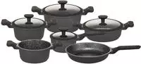 Hanseatic Topf-Set "Black Edition, mit langlebiger VITAFLON GRANIT