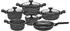 Hanseatic Topf-Set Black Edition mit langlebiger Vitaflon® Granit Antihaft-Versiegelung
