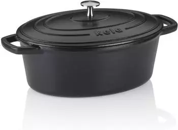 Kela Dutch Oven CALIDO oval 4l mit Deckel emailliert 29,0x23,0x11,0cm schwarz
