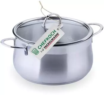 Fackelmann Chefkoch trifft Kochtopf mit Glasdeckel Leipzig Ø24cm (23455)
