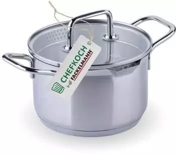 Fackelmann Chefkoch trifft Kochtopf mit Glasdeckel N&uuml;rnberg &Oslash;16cm (23700)