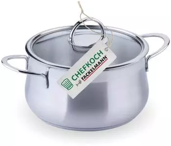 Fackelmann Chefkoch trifft Kochtopf mit Glasdeckel Leipzig Ø20cm (23454)