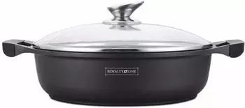 Royalty Line Switzerland Kochtopf niedrig Glasdeckel antihaftbeschichtet 32 cm schwarz