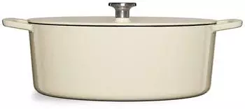 Fissler Moments Collection Emaillierter Gusseisen Bräter oval 33cm elfenbeinweiss
