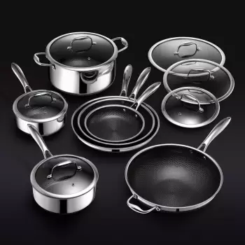 HexClad Hybrid Kochgeschirr Set mit Deckeln 13-teilig