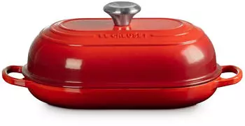 Le Creuset Brot Br&auml;ter oval Signature in kirschrot