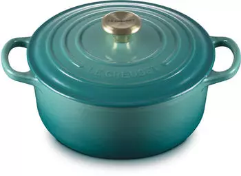 Le Creuset Signature runder Topf 6,7 l Bleu Riviera