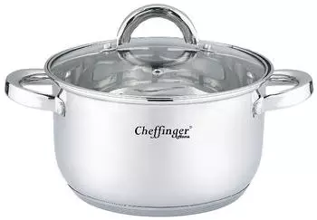 Cheffinger Topf Edelstahl Glasdeckel 6,5 L Ø 24 cm