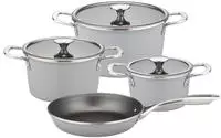 GSW Topf-Set "Stratos" Set, 7 tlg. tlg. Edelstahl Stahl-Emaille