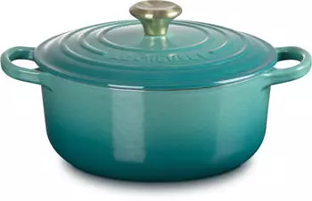 Le Creuset Br&auml;ter Signature rund in bleu riviera (20 cm / 2,4 l)