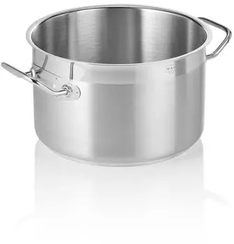 WAS Germany Profi Edelstahl-Kochtopf Bratentopf mit Deckel, 6,5 Liter, ØxH: 24 x 16 cm
