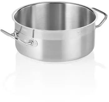 WAS Germany Profi Edelstahl-Kochtopf Bratentopf mit Deckel 4,5 Liter ØxH: 24 x 11 cm