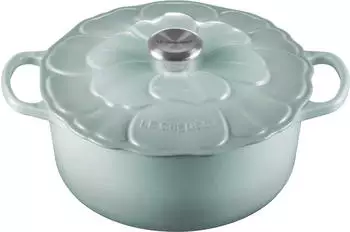 Le Creuset Br&auml;ter Signature Blume in sea salt (26 cm / 5,3 l)