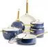 GreenPan Kochtopfset Padova Reserve blau Metall Glas 6-teilig