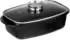 Relaxdays Bräter Deckel Aromaknopf Transparent 22 cm Schwarz Silber