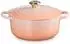 Le Creuset Bräter Signature rund mit Goldknopf 20 cm Pêche