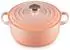 Le Creuset Bräter Signature rund mit Goldknopf 20 cm Pêche