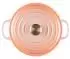 Le Creuset Bräter Signature rund mit Goldknopf 20 cm Pêche