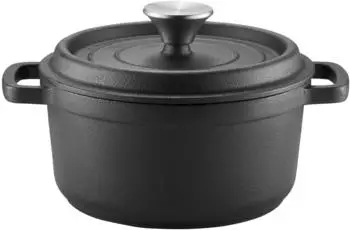 Ambition Kochtopf mit Deckel Gusseisen ofenfest 24 cm Iron 3,5 L Schwarz