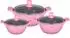 Cheffinger Kochtopfset Aluguss 6-tlg Ø 20/24/28 cm Pink