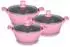 Cheffinger Kochtopfset Aluguss 6-tlg Ø 20/24/28 cm Pink